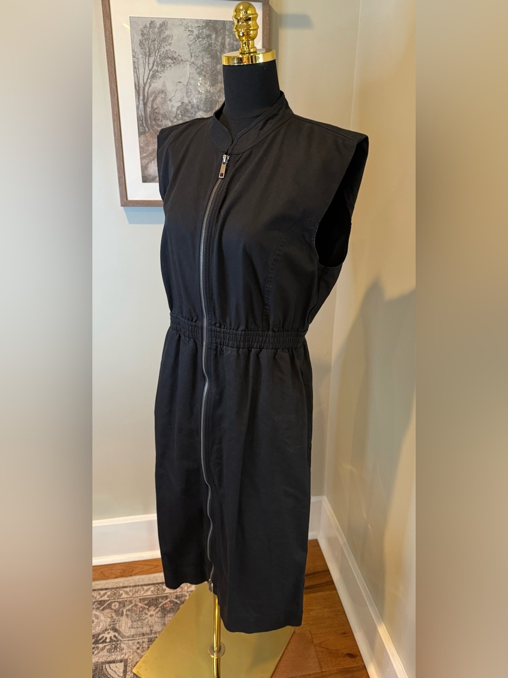 Steve Madden Black Utility Zip Front Sleeveless Dress Size 12